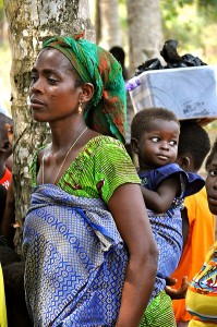 Newborn baby with mother in Africa
